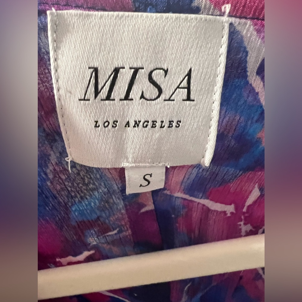 MISA Chiara Mini Dress Watercolor Blues Color Size Small - Picture 7 of 7